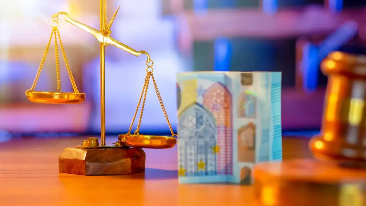 Goldene Waage, Euro-Scheine und ein Hammer. Die Frage: prozesskostenhilfe wie lange dauert bewilligung?