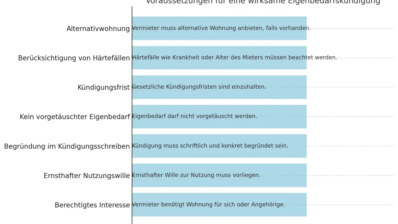 Voraussetzungen für eine wirksame Eigenbedarfskündigung: Kein vorgetäuschter Eigenbedarf, ernsthafter Nutzungswille und berechtigtes Interesse sind nötig, um den Eigenbedarf nachweisen zu können.