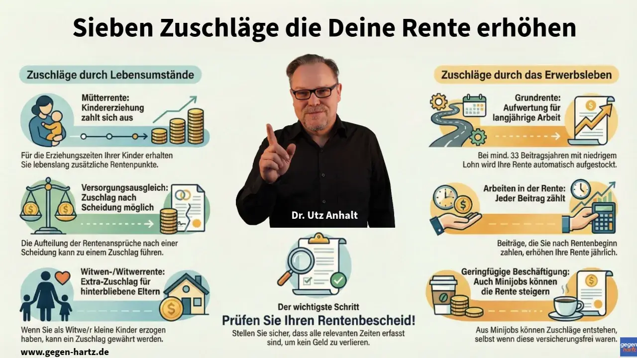 So erhöhen Sie Ihre Rente: Kindererziehung, Versorgungsausgleich, Witwenrente, Grundrente, Minijobs – so finden Sie Ihre Rentenpunkte.