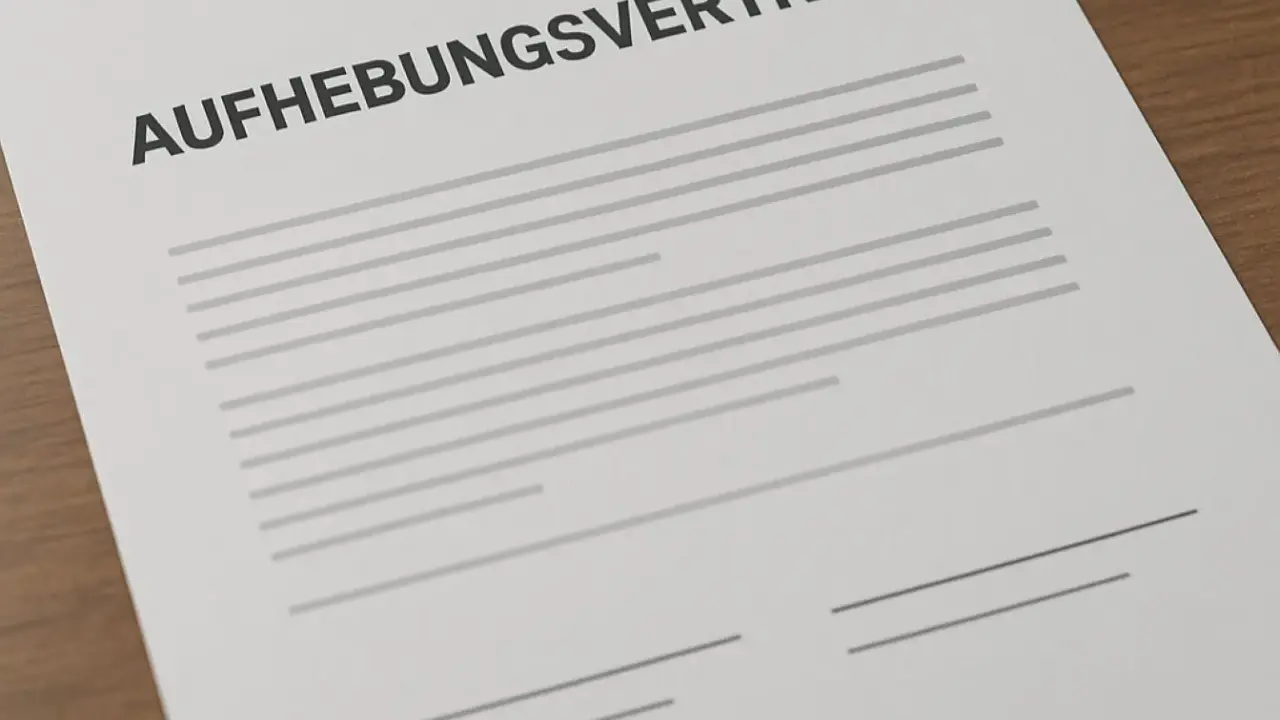 Ein Aufhebungsvertrag, der die Beendigung eines Arbeitsverhältnisses regelt, liegt bereit. Er könnte auch für die Probezeit relevant sein.