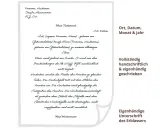 Ein handschriftliches Testament Muster mit Angaben zu Erben und Nacherben.