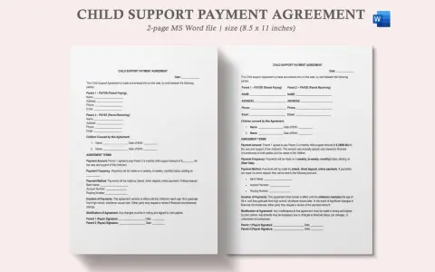 Kindesunterhalt privatschriftliche unterhaltsvereinbarung muster: Vorlage für einen Kindesunterhaltsvertrag mit Feldern für Namen, Adressen und Zahlungsdetails.