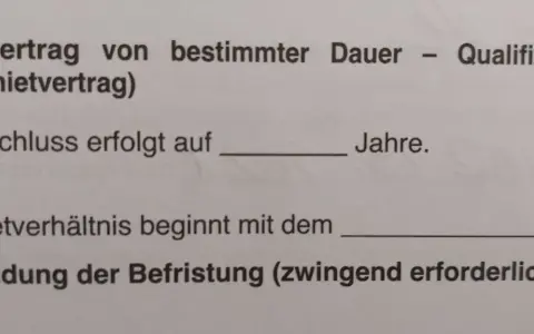 Mietvertrag von bestimmter Dauer. Der Abschluss erfolgt auf X Jahre. Begründung der Befristung (zwingend erforderlich): Eigenbedarf.