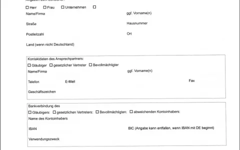 Formular für die **Herausgabe vollstreckbare Ausfertigung**. Enthält Felder für Schuldner-, Kontakt- und Bankdaten.