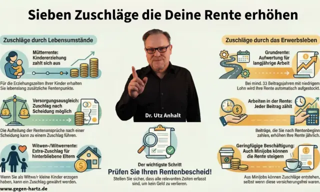 So erhöhen Sie Ihre Rente: Kindererziehung, Versorgungsausgleich, Witwenrente, Grundrente, Minijobs – so finden Sie Ihre Rentenpunkte.