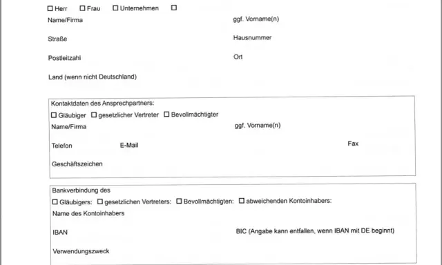 Formular für die **Herausgabe vollstreckbare Ausfertigung**. Enthält Felder für Schuldner-, Kontakt- und Bankdaten.